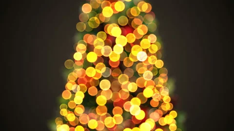 Defocused Christmas Tree Lights Flickering in Looped 3d Animation. Merry Stock Footage 97618658