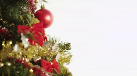 Defocused Christmas tree on white background Video stock 55973850