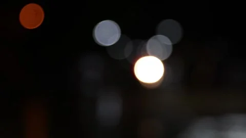 Defocused city lights at night creating soft bokeh blur with colorful. Stock Footage 319742563