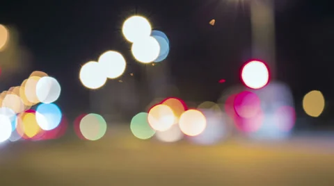 Defocused City Lights At Night Stock Footage 34265124