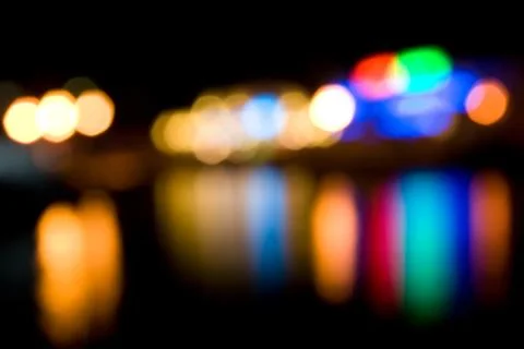 Defocused colored lights Stock Photos