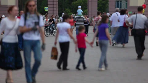Defocused crowd Stock Footage