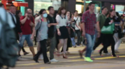 Defocused crowd of people passing by Stock Footage 67674674