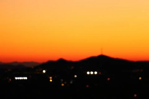 Defocused Desert Sunset Stock Photos