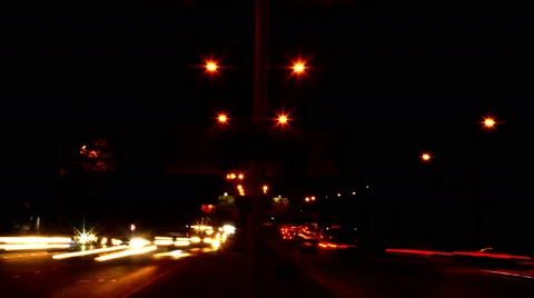 Defocused Fast Night Traffic Lights Stock Footage 56940774