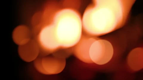 Defocused fire burns in the fireplace Stock Footage 289502165