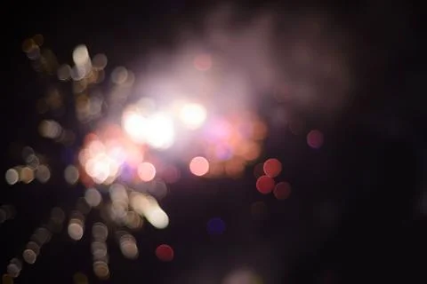 Defocused firework lights. Can be used as background Stock Photos