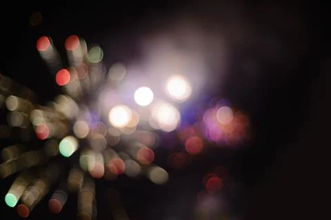 Defocused firework lights. Can be used as background Stock Photos
