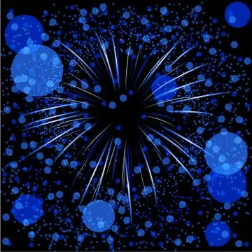Defocused fireworks blue Stock Illustration