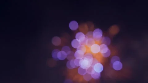 Defocused Fireworks Bokeh Lights Abstract Background Stock Footage 331769372