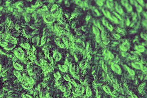 Defocused fluffy wool texture on blur background, abstract green color backgr 스톡 사진