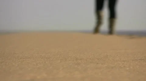 Defocused footstep in the desert Stock-Footage 46890218
