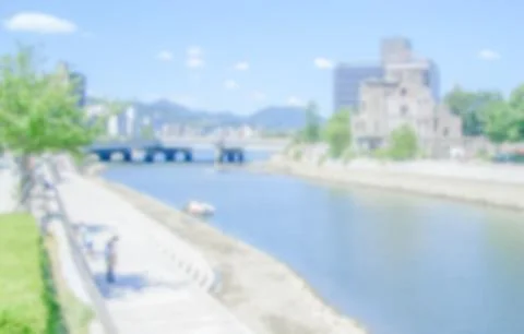 Defocused generic background of Hiroshima, Japan Stock Photos