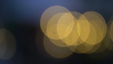 Defocused golden circles light effects, abstract blurred motion boche background Stock Footage 93396049