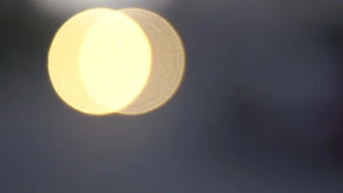 Defocused golden circles light effects, abstract blurred motion boche background Stock Footage 93396787