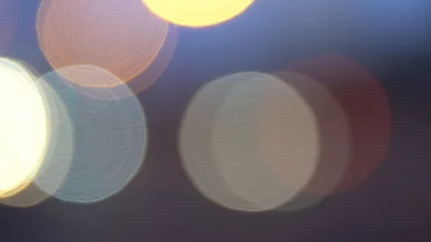 Defocused golden circles light effects, abstract blurred motion boche background Stock Footage 93398957