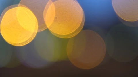 Defocused golden circles light effects, abstract blurred motion boche particles Stock Footage 93402515