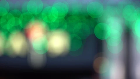 Defocused green circles light effects, abstract blurred motion boche particles Stock Footage 93654834