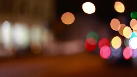 Defocused headlights of  night city Vídeo Stock 120861013