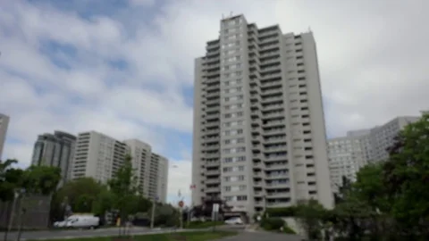 Defocused Highrise Condominium. Stock Footage 75876825