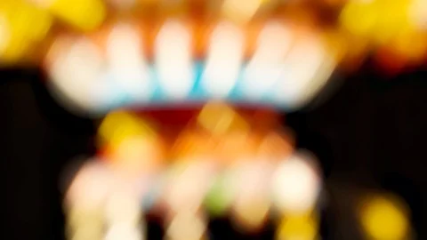 Defocused image of a carousel against a dark background. Stock Footage 112864579