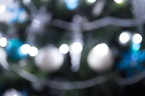 Defocused image of christmas lights Stock Photos