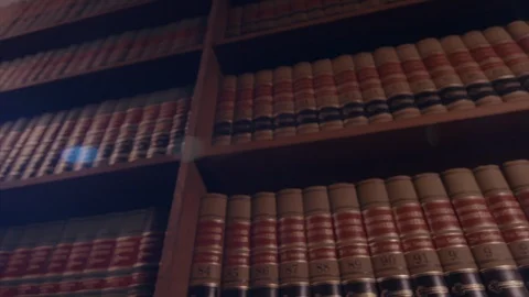 Defocused Law Library Books Background Stock Footage