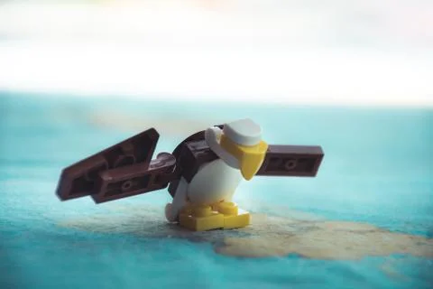 A defocused Lego eagle with soft blur background Stock Photos
