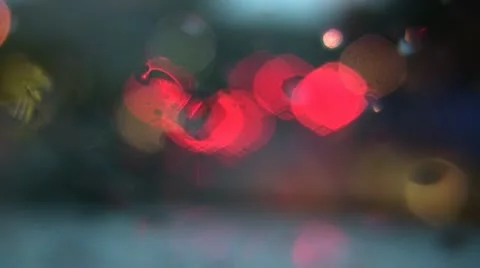 Defocused light & rain reflections Stock Footage
