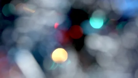 Defocused lights background. Twinkle of Christmas garland. Blurred shimmeri.. Stock Footage 320618069