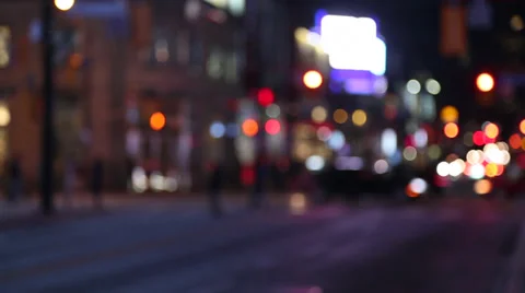 Defocused Lights of a Big City Stock Footage 39815333