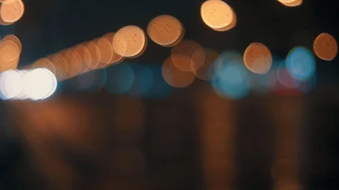 Defocused lights in the night Video stock 71204687