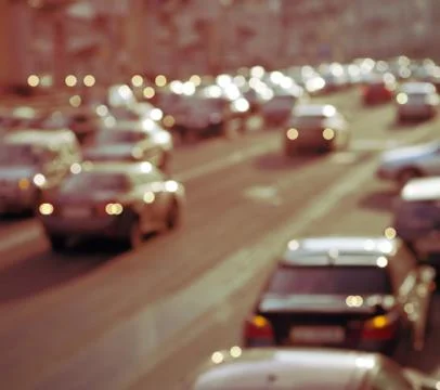 Defocused Lights of Traffic Stock Photos