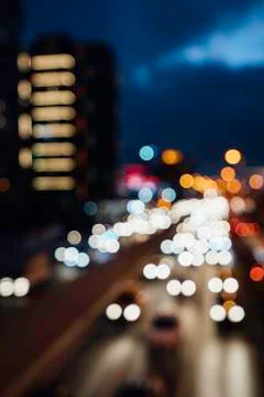Defocused Lights At Traffic Stock Photos
