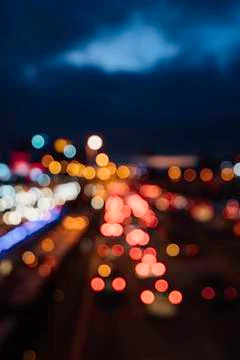 Defocused Lights At Traffic Stock Photos
