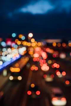 Defocused Lights At Traffic Stock Photos