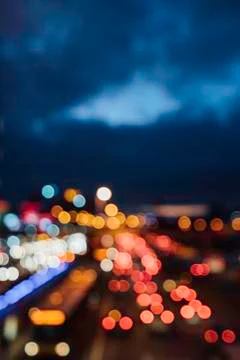 Defocused Lights At Traffic Stock Photos