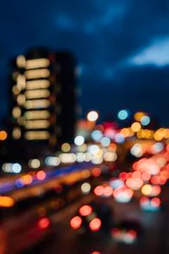 Defocused Lights At Traffic Stock Photos