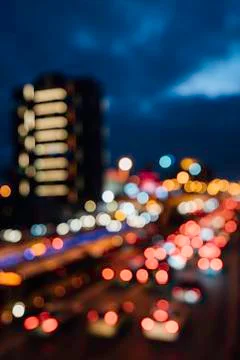 Defocused Lights At Traffic Stock Photos