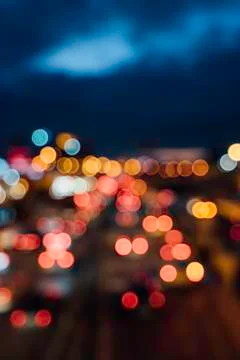 Defocused Lights At Traffic Stock Photos