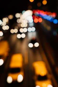 Defocused Lights At Traffic Stock Photos