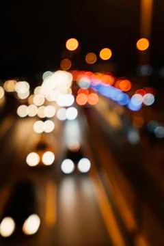 Defocused Lights At Traffic Stock Photos