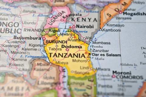 Defocused Map Background Highlighting Dodoma Geography and Travel Concept Stock Photos