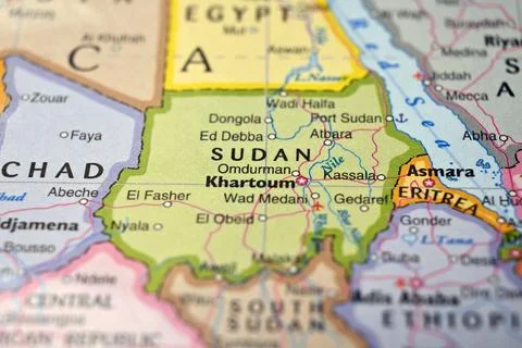 Defocused Map Background Highlighting Omdurman Geography and Travel Concept Stock-Fotos