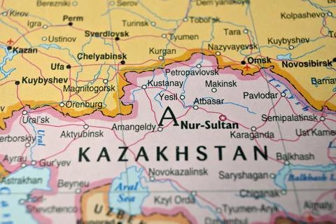 Defocused Map Background Highlighting Yasil Geography and Travel Concept Stock Photos