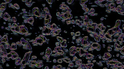 Defocused, multicolor, striped, noisy fluid effect 스톡 동영상 147070130