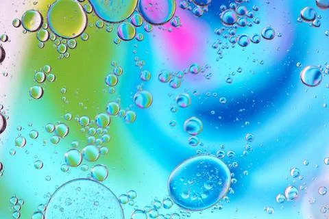 Defocused multicolored abstract background picture made with oil, water and soap Stock Illustration