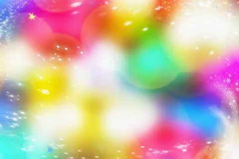 Defocused multicolored festive background with snowflakes and lights Stock Illustration
