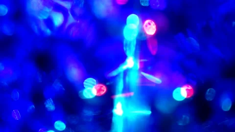 Defocused multicolored spots, flashing, pulsating, blinking. Stock Footage 168128847