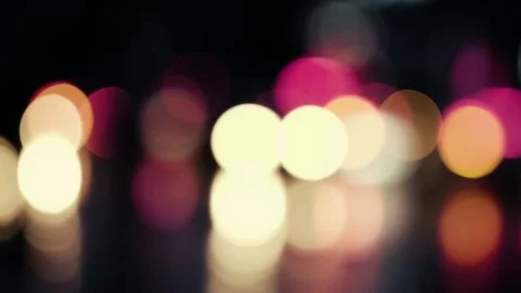 Defocused night city traffic lights at dusk Stock Footage 81664026